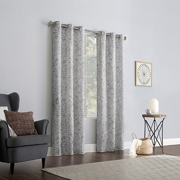 slide 4 of 6, No. 918 Kenji Medallion Draft Shield Room Darkening Window Curtain Panel - Grey, 63 in