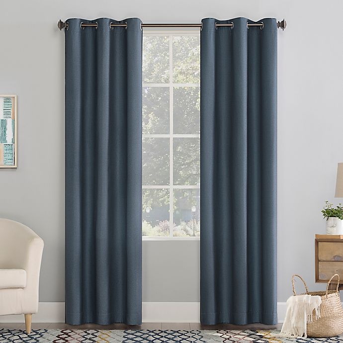 slide 1 of 6, No. 918 Lindstrom Room Darkening Grommet Window Curtain Panel - Blue, 63 in