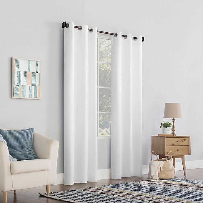 slide 4 of 6, No. 918 Lindstrom Room Darkening Grommet Window Curtain Panel - White, 63 in