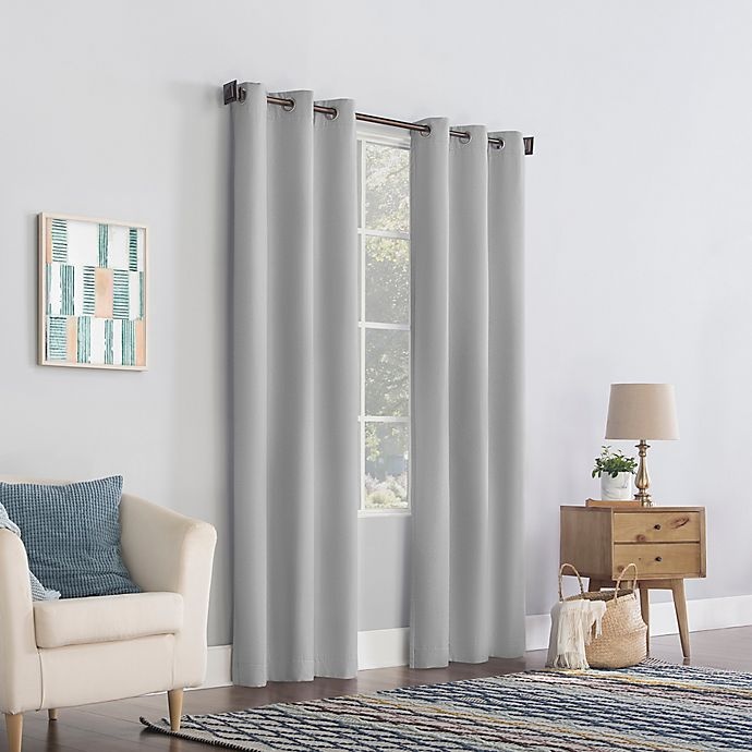 slide 4 of 6, No. 918 Lindstrom Room Darkening Grommet Window Curtain Panel - Grey, 84 in