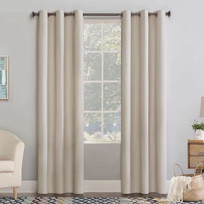 slide 1 of 6, No. 918 Lindstrom Room Darkening Grommet Window Curtain Panel - Stone, 96 in