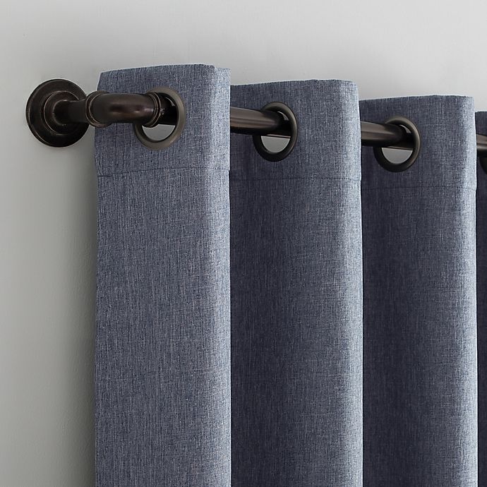 slide 5 of 9, Sun Zero Tyrell Tonal Grommet 100% Blackout Window Curtain Panelin Navy, 96 in