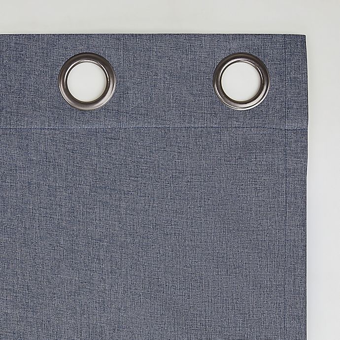 slide 2 of 9, Sun Zero Tyrell Tonal Grommet 100% Blackout Window Curtain Panelin Navy, 96 in