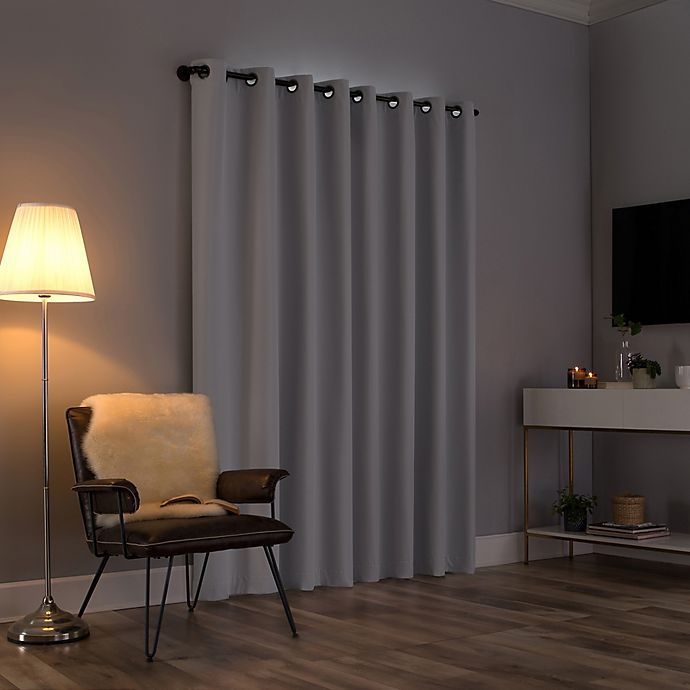 slide 2 of 9, Sun Zero Tyrell Tonal Grommet 100% Blackout Window Curtain Panel - Dove, 96 in