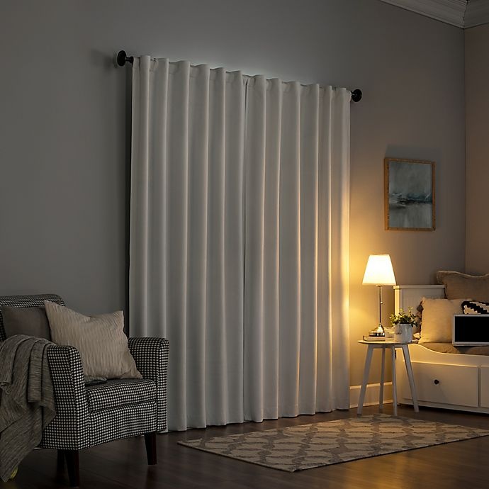 slide 3 of 10, Sun Zero Amherst Velvet Thermal Total Blackout Curtain Panel - Pearl (Single), 108 in