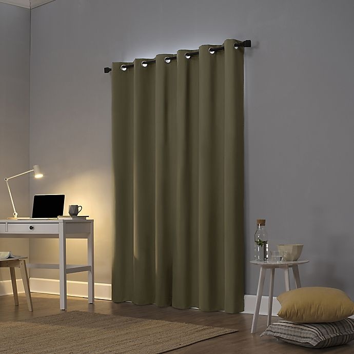 slide 2 of 10, Sun Zero Cyrus Thermal Total Blackout Grommet Window Curtain Panel - Olive Green, 84 in