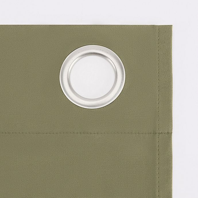 slide 9 of 10, Sun Zero Cyrus Thermal Total Blackout Grommet Window Curtain Panel - Olive Green, 84 in