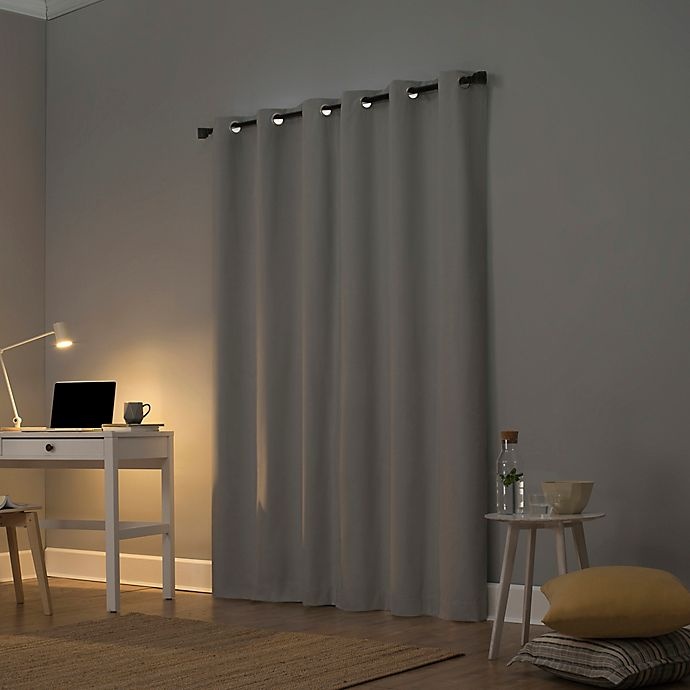 slide 2 of 10, Sun Zero Cyrus Thermal Total Blackout Grommet Window Curtain Panel - Silver Gray, 84 in