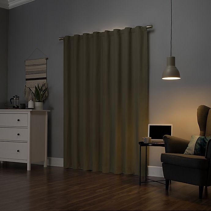 slide 2 of 10, Sun Zero Cyrus Thermal Total Blackout Back Tab Window Curtain Panel - Olive Green, 63 in