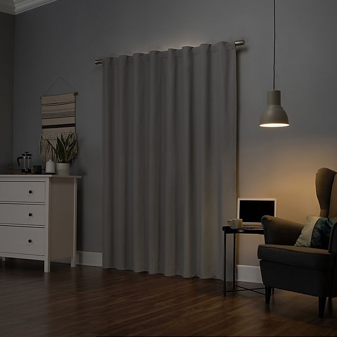 slide 4 of 10, Sun Zero Cyrus Thermal Total Blackout Back Tab Window Curtain Panel - Silver Gray, 84 in