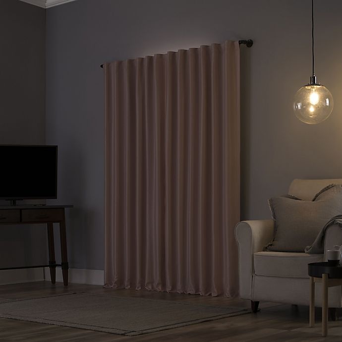 slide 2 of 10, Sun Zero Evelina Faux Silk Thermal Blackout Back Tab Window Curtain Panel - Blush, 84 in