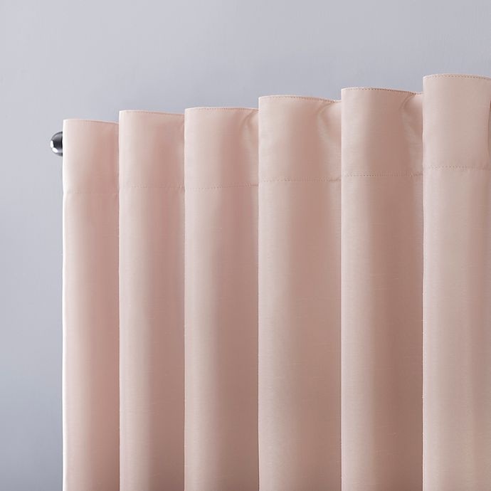 slide 3 of 10, Sun Zero Evelina Faux Silk Thermal Blackout Back Tab Window Curtain Panel - Blush, 84 in