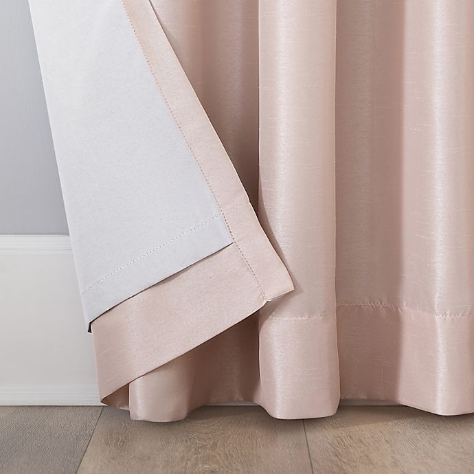 slide 7 of 10, Sun Zero Evelina Faux Silk Thermal Blackout Back Tab Window Curtain Panel - Blush, 84 in