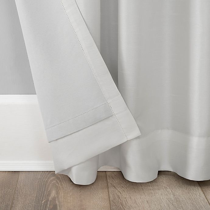 slide 2 of 10, Sun Zero Evelina Faux Silk Thermal Blackout Back Tab Window Curtain Panel - Pearl, 108 in