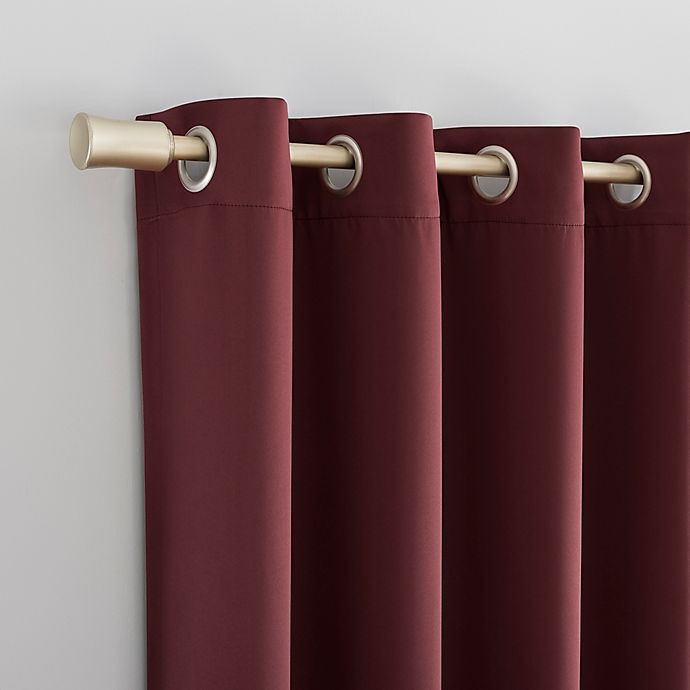 slide 2 of 8, Sun Zero Mariah Energy Saving Room Darkening Curtain Panel - Wine Red (Single), 84 in