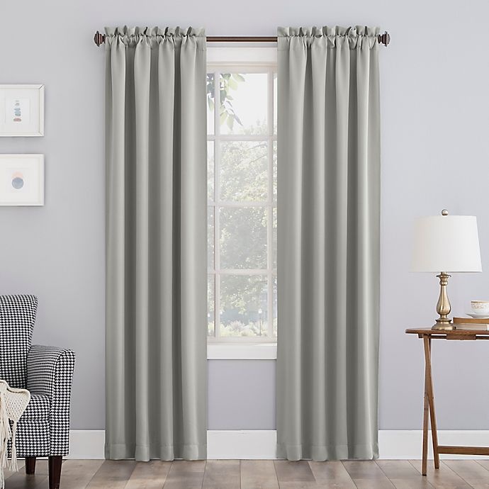 slide 1 of 8, Sun Zero Mariah Energy Saving Darkening Curtain Panel - Silver Gray (Single), 63 in