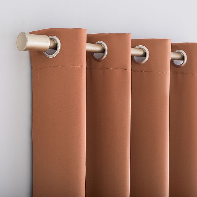 slide 2 of 9, Sun Zero Bella Room Darkening Grommet Window Curtain Panel - Sienna Orange, 84 in