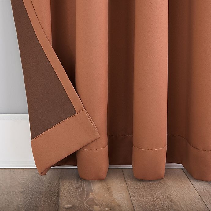 slide 5 of 9, Sun Zero Bella Room Darkening Grommet Window Curtain Panel - Sienna Orange, 84 in