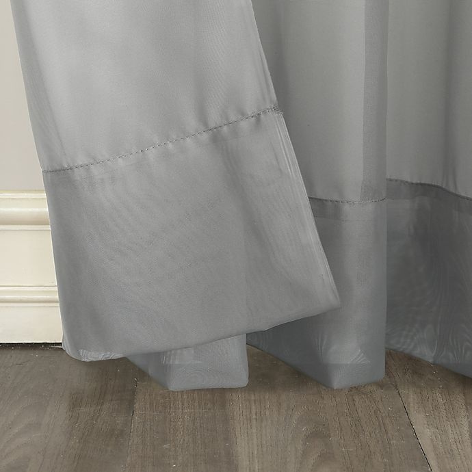 slide 4 of 7, No. 918 Emily Sheer Voile Grommet Window Curtain Panel - Charcoal Gray, 108 in