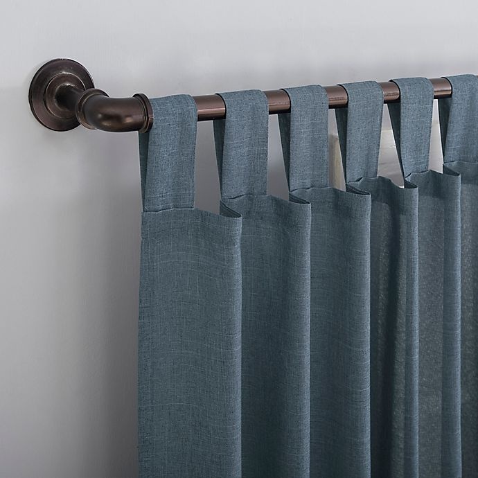 slide 2 of 7, No. 918 Jacob Heathered Texture Semi-Sheer Tab Top Window Curtain Panel - Vintage Blue, 63 in