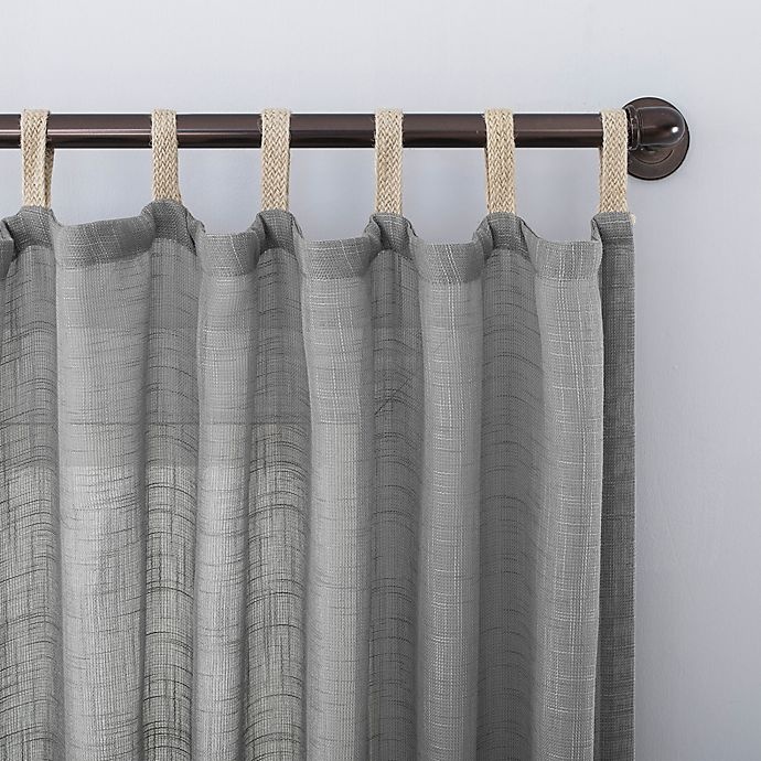 slide 2 of 6, No. 918 Ceri Linen Texture Jute Tabs Semi-Sheer Curtain Panel - Gray (Single), 96 in