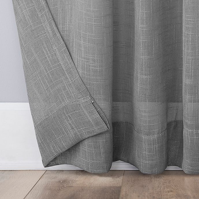 slide 5 of 6, No. 918 Ceri Linen Texture Jute Tabs Semi-Sheer Curtain Panel - Gray (Single), 96 in