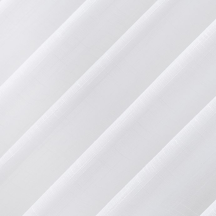 slide 3 of 6, No. 918 Ceri Linen Texture Jute Tabs Semi-Sheer Tab Top Window Curtain Panel - White, 96 in