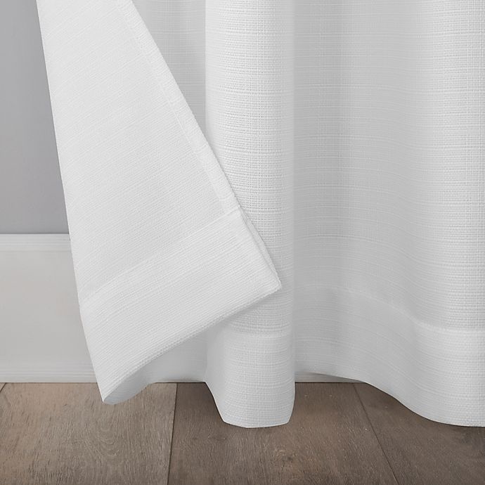 slide 2 of 6, No. 918 Herschel Slub Texture Semi-Sheer Grommet Window Curtain Panel - White, 96 in