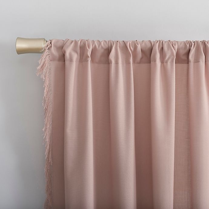 slide 2 of 6, No. 918 Ruthie Frayed Edge Semi-Sheer Rod Pocket Window Curtain Panel - Rose Quartz, 84 in