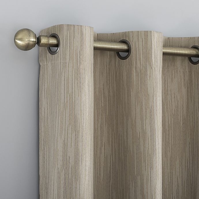 slide 3 of 8, Sun Zero Damon Pinstripe Stitch Thermal Blackout Curtain Panel - Taupe (Single), 63 in