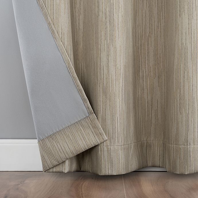 slide 6 of 8, Sun Zero Damon Pinstripe Stitch Thermal Blackout Curtain Panel - Taupe (Single), 63 in