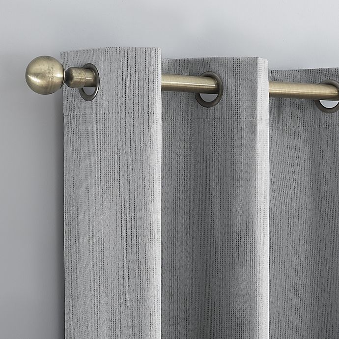 slide 3 of 8, Sun Zero Damon Pinstripe Stitch Thermal Blackout Curtain Panel - Gray (Single), 84 in