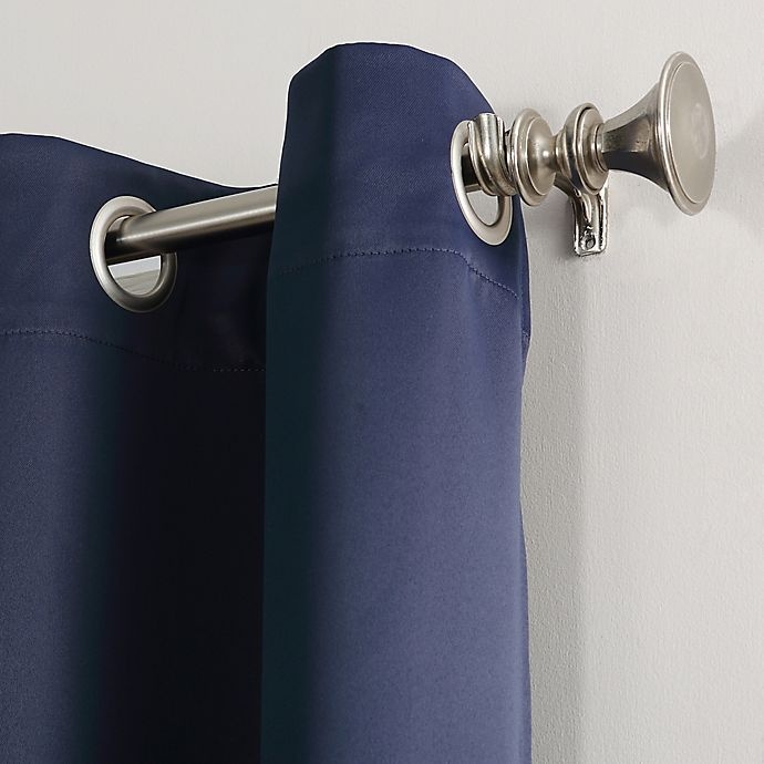 slide 4 of 5, Sun Zero Mariah Energy Saving Room Darkening Grommet Window Curtain Panel - Navy, 54 in