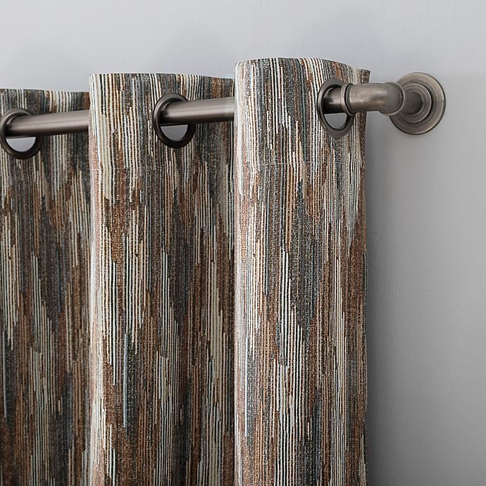 slide 4 of 8, Sun Zero Ursa Cascading Ikat Extreme Blackout Curtain Panel - Spice (Single), 84 in