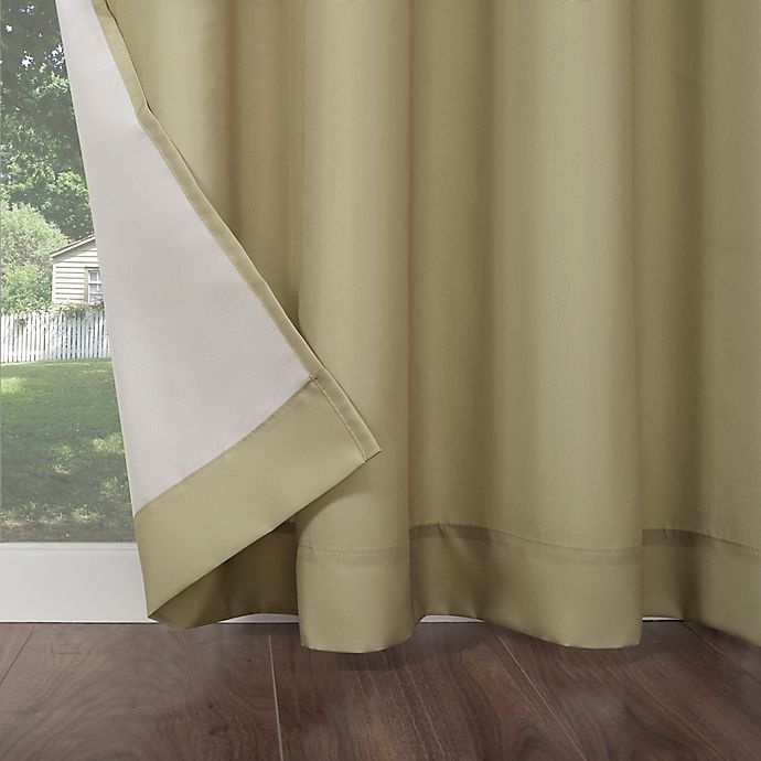 slide 4 of 5, Sun Zero Dermot Indoor/Outdoor UV Protectant Grommet Curtain Panel - Linen, 84 in