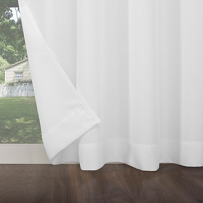 slide 5 of 6, Sun Zero Dermot Indoor/Outdoor UV Protectant Grommet Curtain Panel - White, 84 in