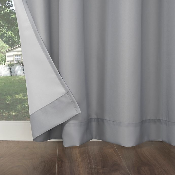 slide 5 of 6, Sun Zero Dermot Indoor/Outdoor UV Protectant Grommet Curtain Panel - Gray, 95 in