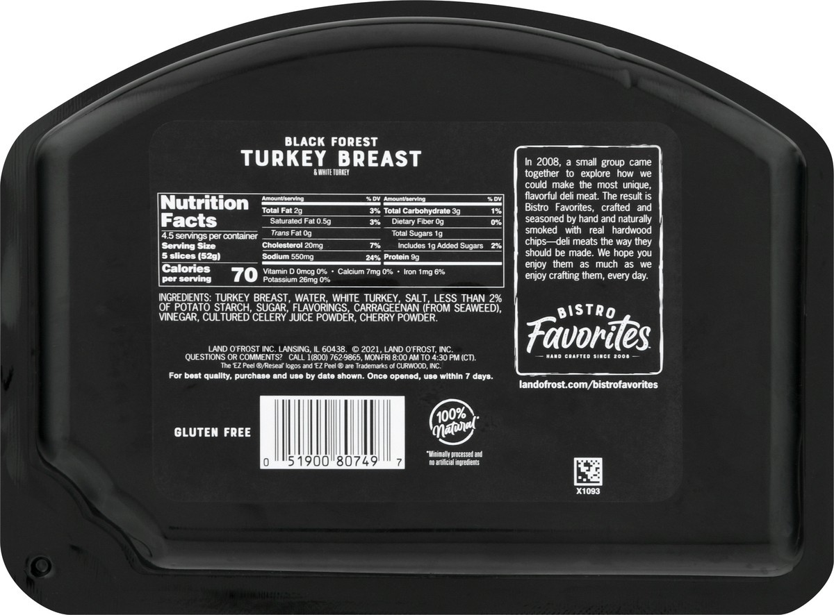 slide 5 of 9, Land O' Frost Bistro Favorites Black Forest Turkey Breast 8 oz, 8 oz