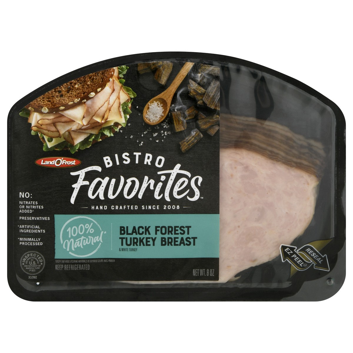 slide 1 of 9, Land O' Frost Bistro Favorites Black Forest Turkey Breast 8 oz, 8 oz