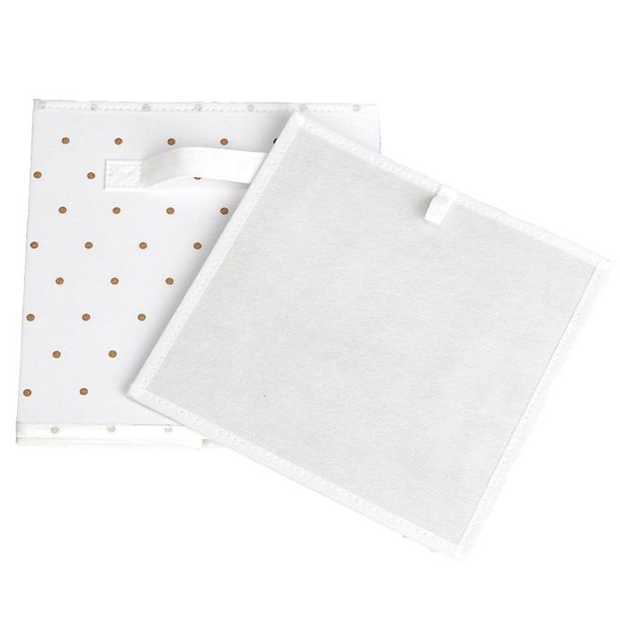 slide 4 of 9, Little Seeds Small Polka Dot Print Storage Bin - Gold, 1 ct