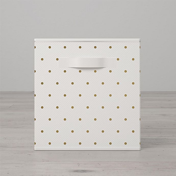 slide 6 of 9, Little Seeds Small Polka Dot Print Storage Bin - Gold, 1 ct