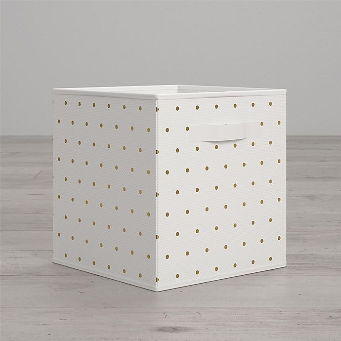 slide 9 of 9, Little Seeds Small Polka Dot Print Storage Bin - Gold, 1 ct