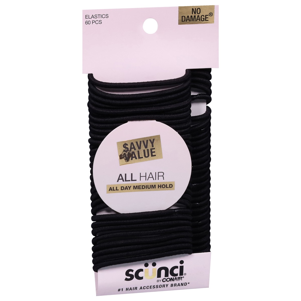 slide 9 of 12, scünci No Damage Hair Elastics, 60 ct