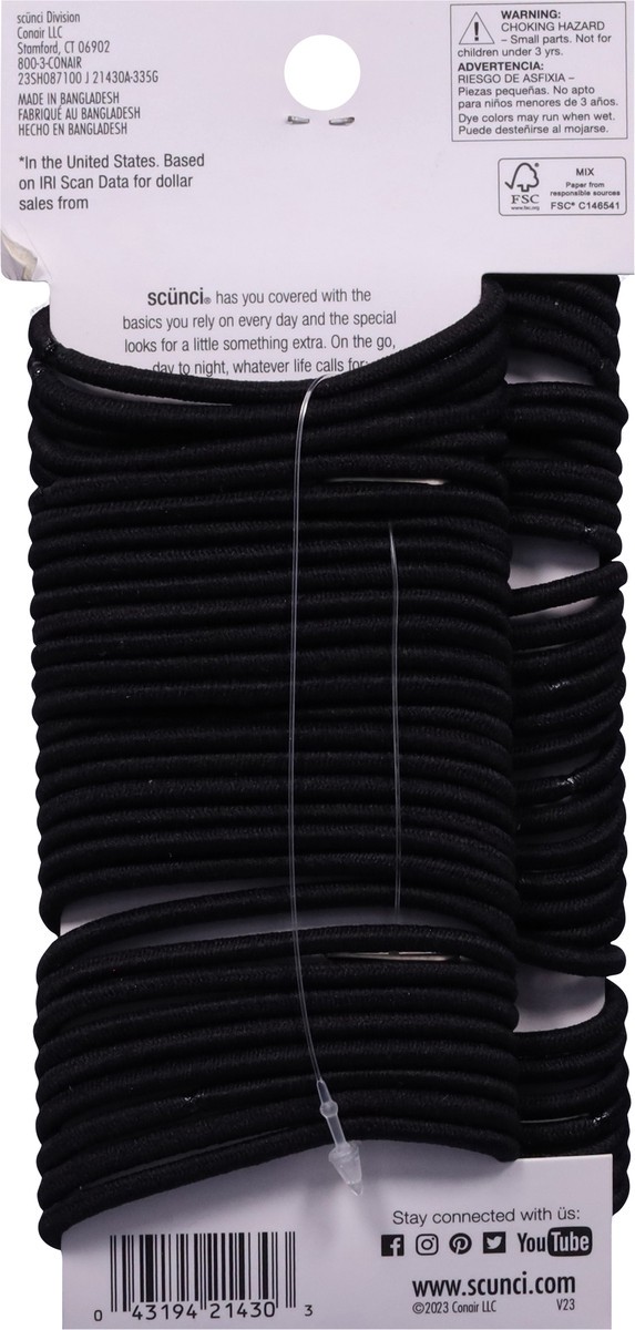 slide 5 of 12, scünci No Damage Hair Elastics, 60 ct