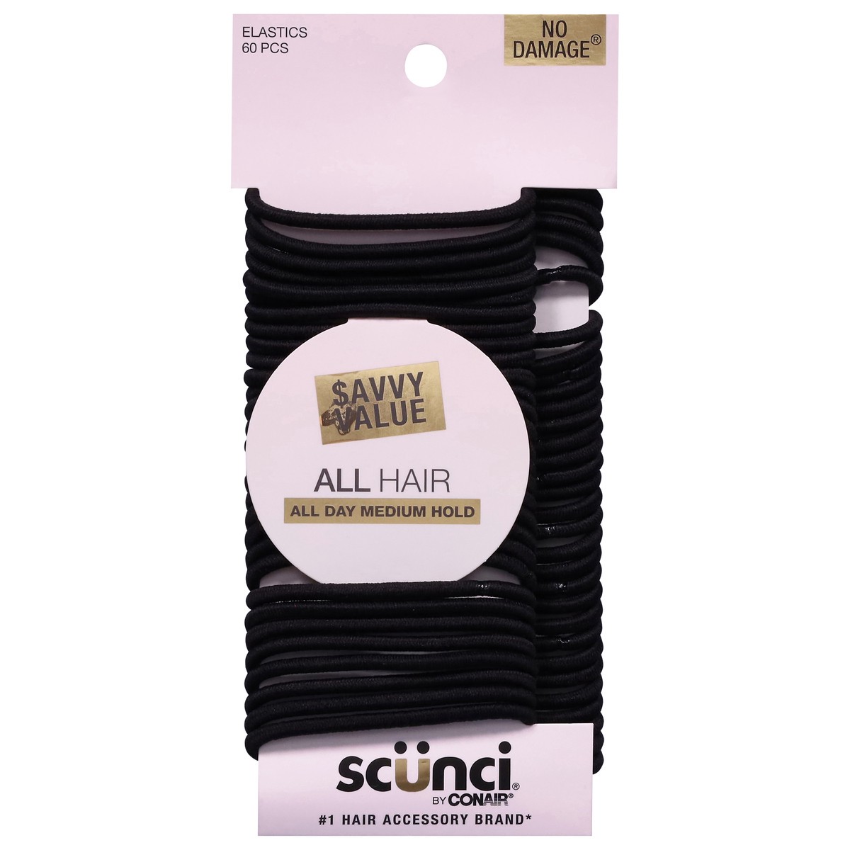 slide 1 of 12, scünci No Damage Hair Elastics, 60 ct