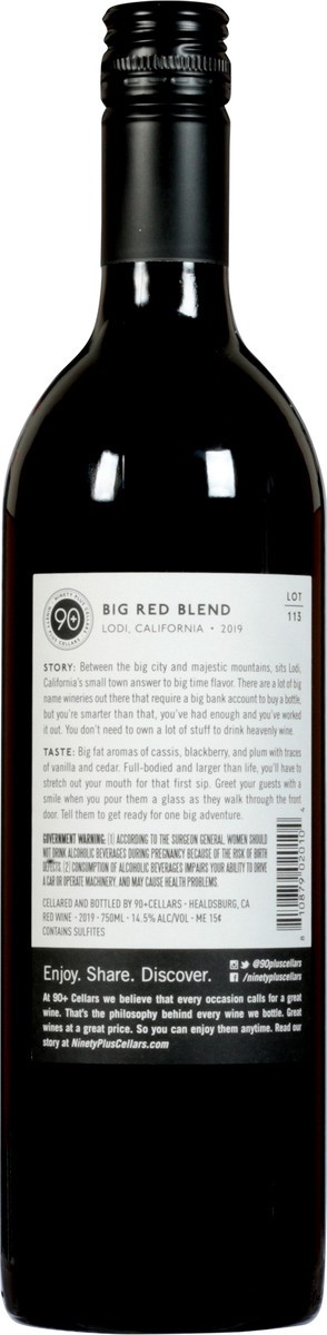 slide 10 of 10, 90+ Cellars Lodi California Lot 113 Big Red Blend 750 ml, 750 ml