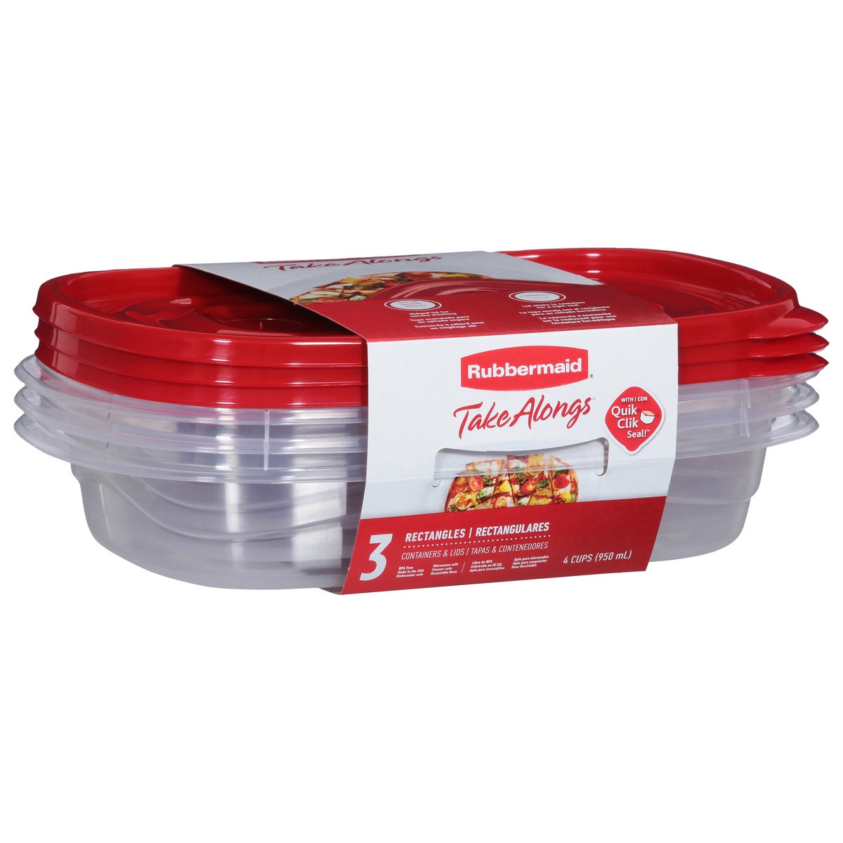 slide 7 of 9, Rubbermaid Containers with Lids 3 ea, 3 ct; 32 oz