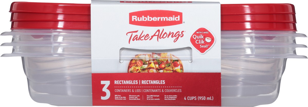 slide 8 of 9, Rubbermaid Containers with Lids 3 ea, 3 ct; 32 oz