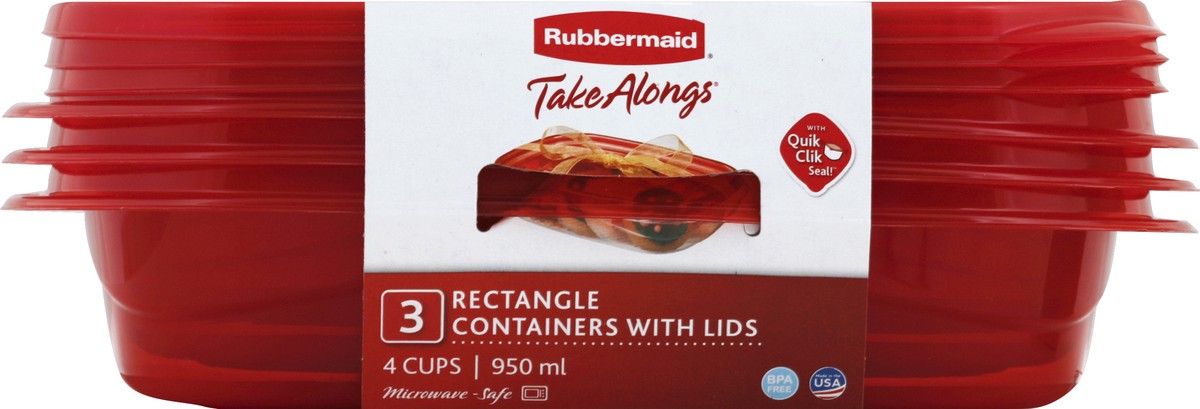 slide 1 of 9, Rubbermaid Containers with Lids 3 ea, 3 ct; 32 oz