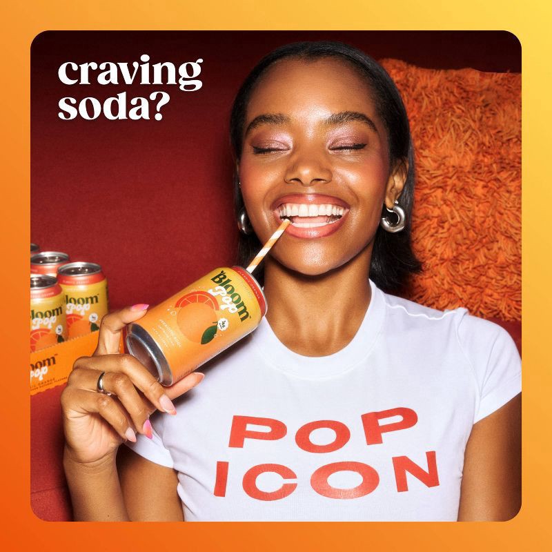 slide 2 of 6, Bloom Pop Caffeine-Free Prebiotic Classic Orange Soda 12 fl oz, 12 fl oz